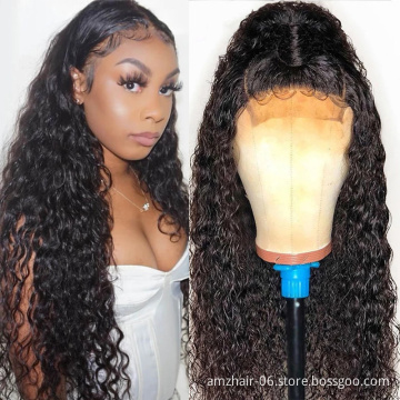 Raw Indian Virgin Human Hair Wigs Swiss Lace Front Pre Plucked With Baby Hair Full HD Lace Closure Human HairWig Bleached Knots